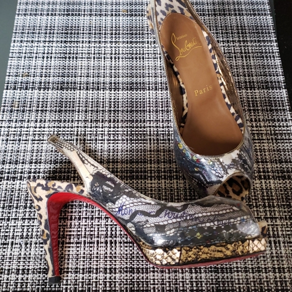 Christian Louboutin Shoes - Christian Louboutin PVC Suede 100 sling back sz37